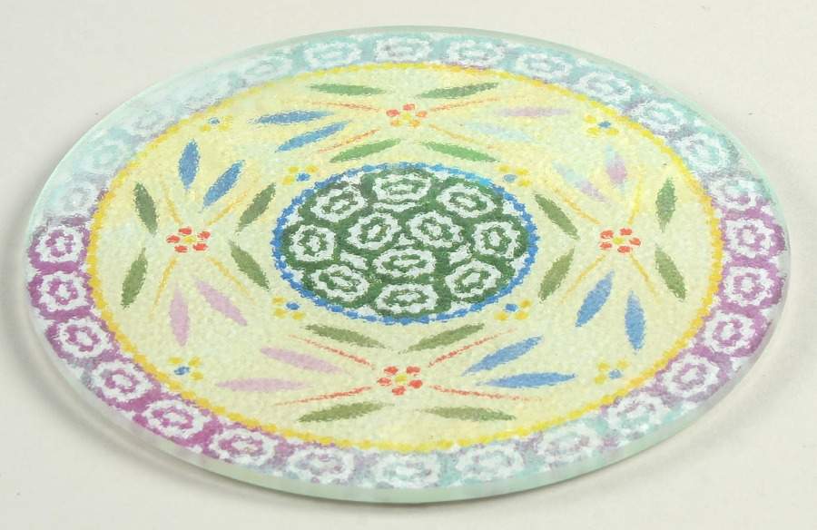 Old World Confetti Glass Trivet for 10" Round Baker by Temp-Tations-1
