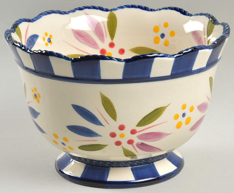 Old World Confetti 8" Large Pedestal Fruit Bowl by Temp-Tations-1