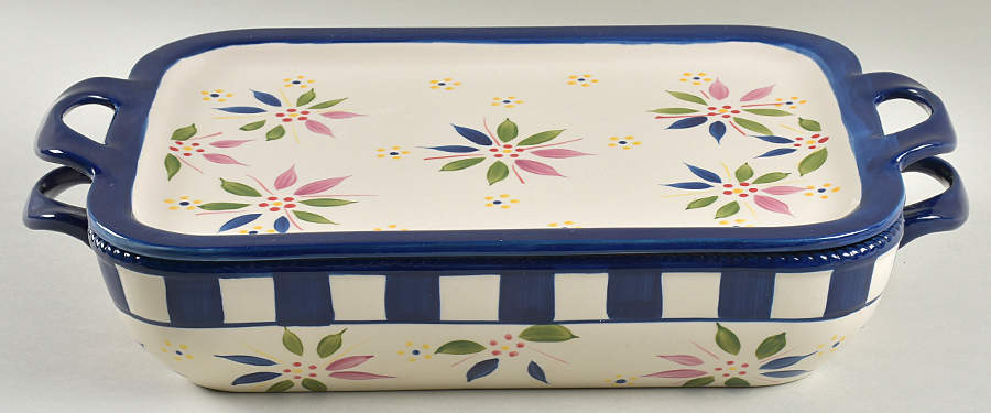 Old World Confetti 4 Quart Rectangular Casserole with Lid by Temp-Tations-1