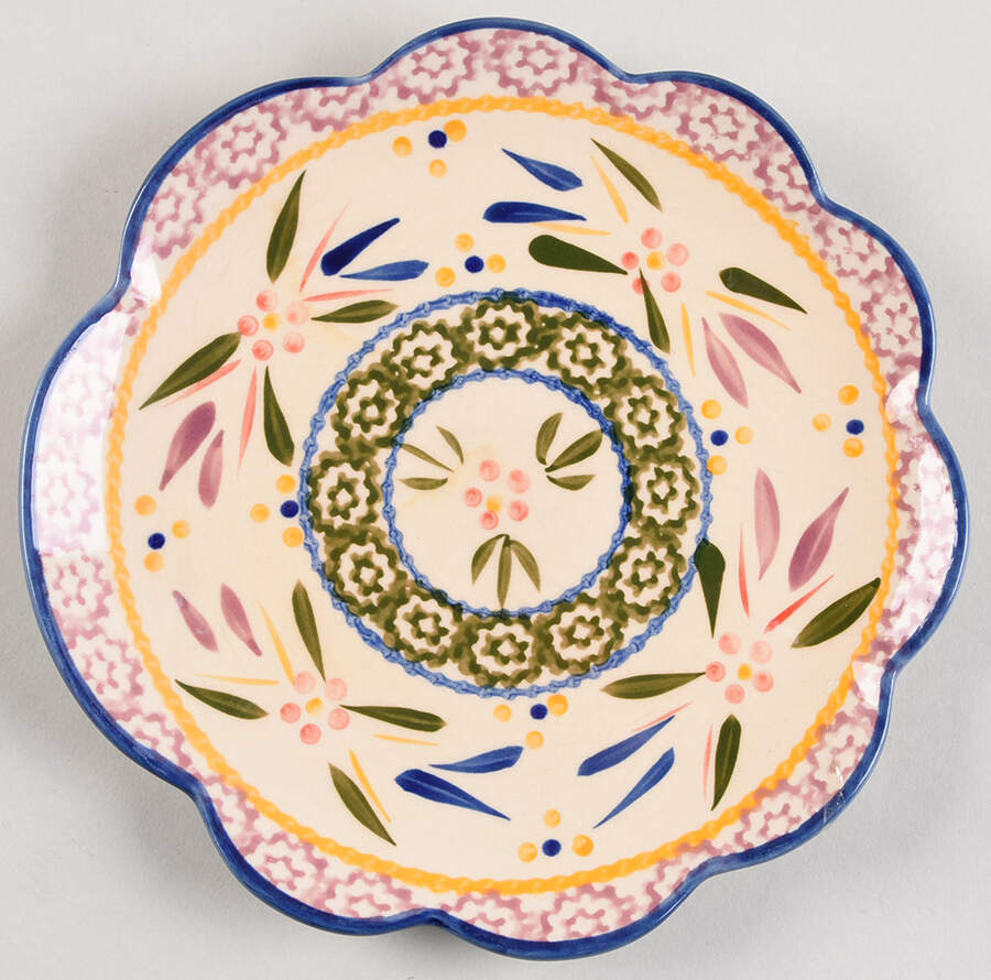 Old World Confetti Scalloped Salad Plate by Temp-Tations-1