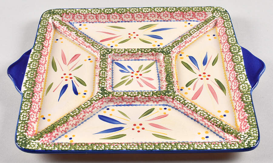 Old World Confetti 13" Square Divided Lid-It (Tray Or Baker Lid) by Temp-Tations-1
