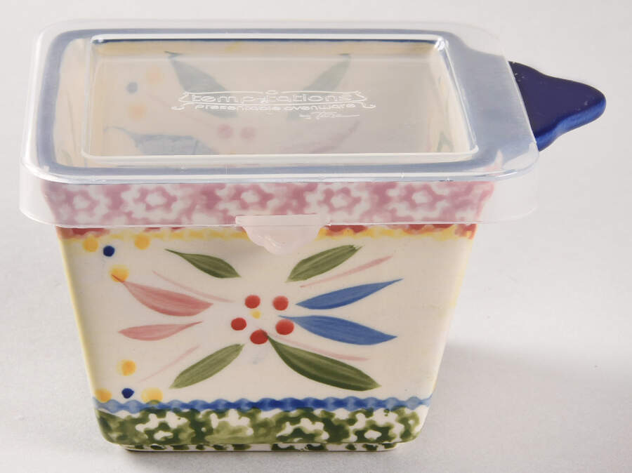 Old World Confetti Individual Square Baker & Plastic Lid by Temp-Tations-1