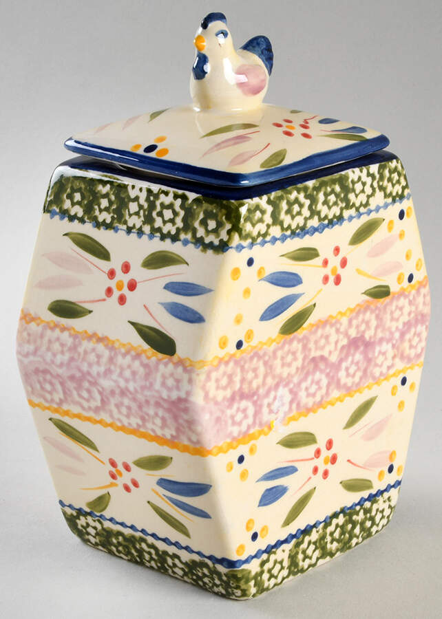 Old World Confetti Small Canister & Lid with Seal Ring by Temp-Tations-1