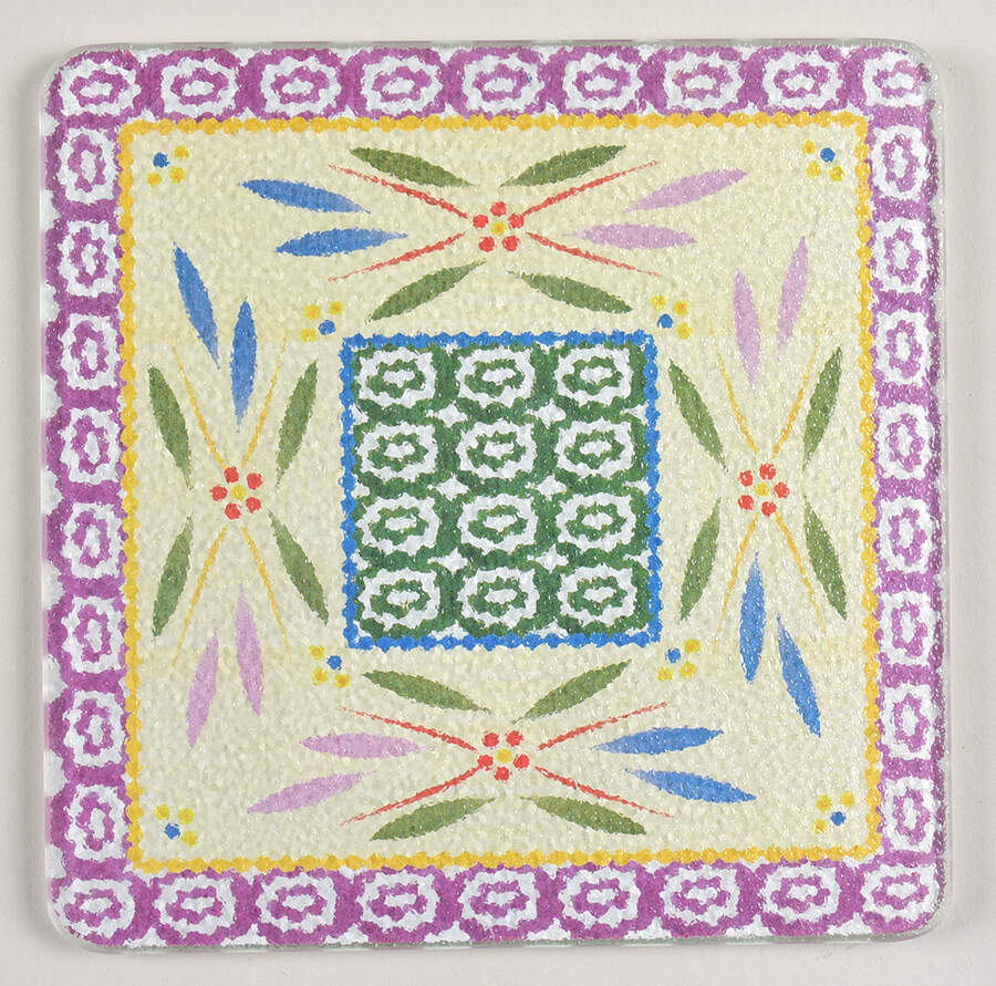 Old World Confetti Glass Trivet for 7" Square Baker by Temp-Tations-1