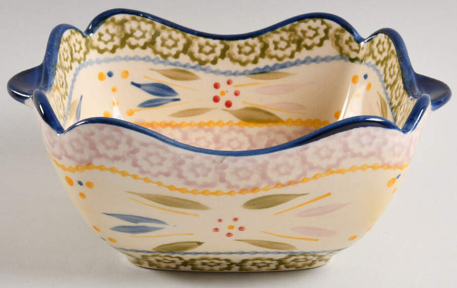 Old World Confetti 1 Qt Square Bake & Serve Bowl by Temp-Tations-1