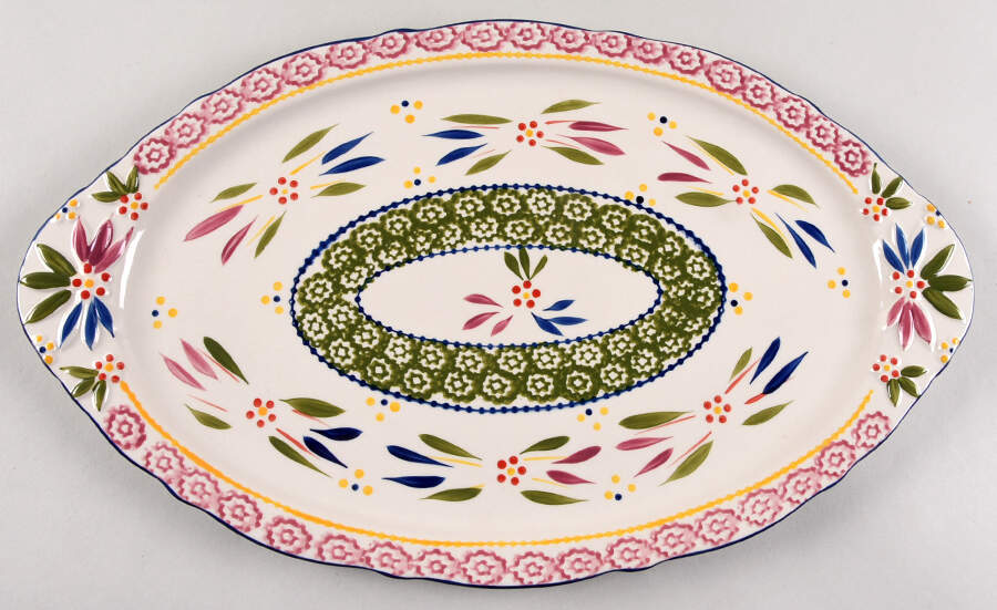 Old World Confetti 18" Oval Handled Platter by Temp-Tations-1