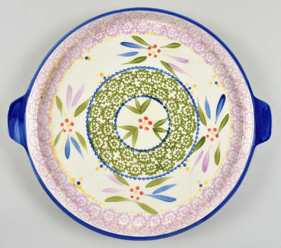 Old World Confetti Handled Cake Plate by Temp-Tations-1