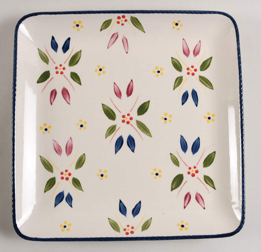 Old World Confetti Square Dinner Plate by Temp-Tations-1