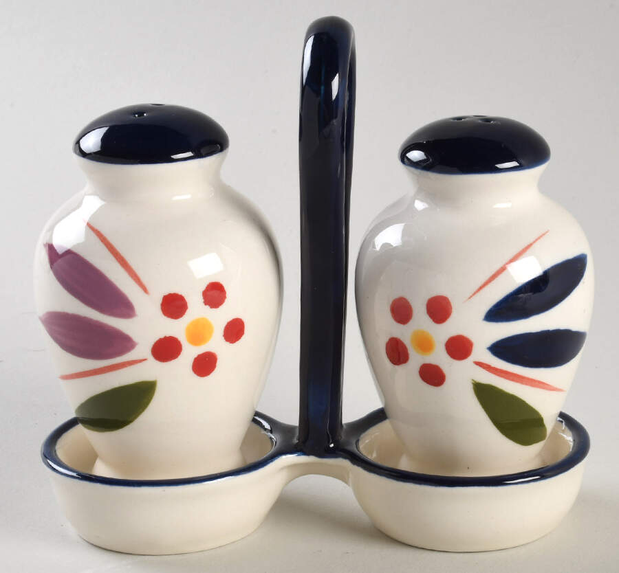 Old World Confetti (3 Pc) Salt & Pepper Tray Set by Temp-Tations-1
