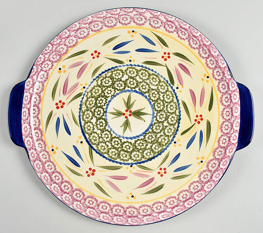 Old World Confetti Handled Cake Plate by Temp-Tations-1