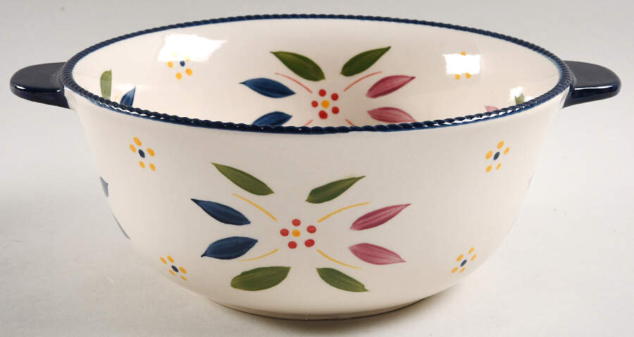 Old World Confetti 8" Handled Round Serving Bowl by Temp-Tations-1