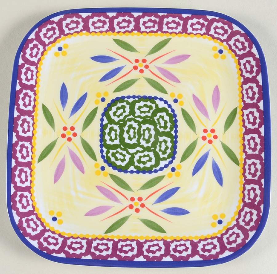 Old World Confetti Square Melamine Salad Plate by Temp-Tations-1