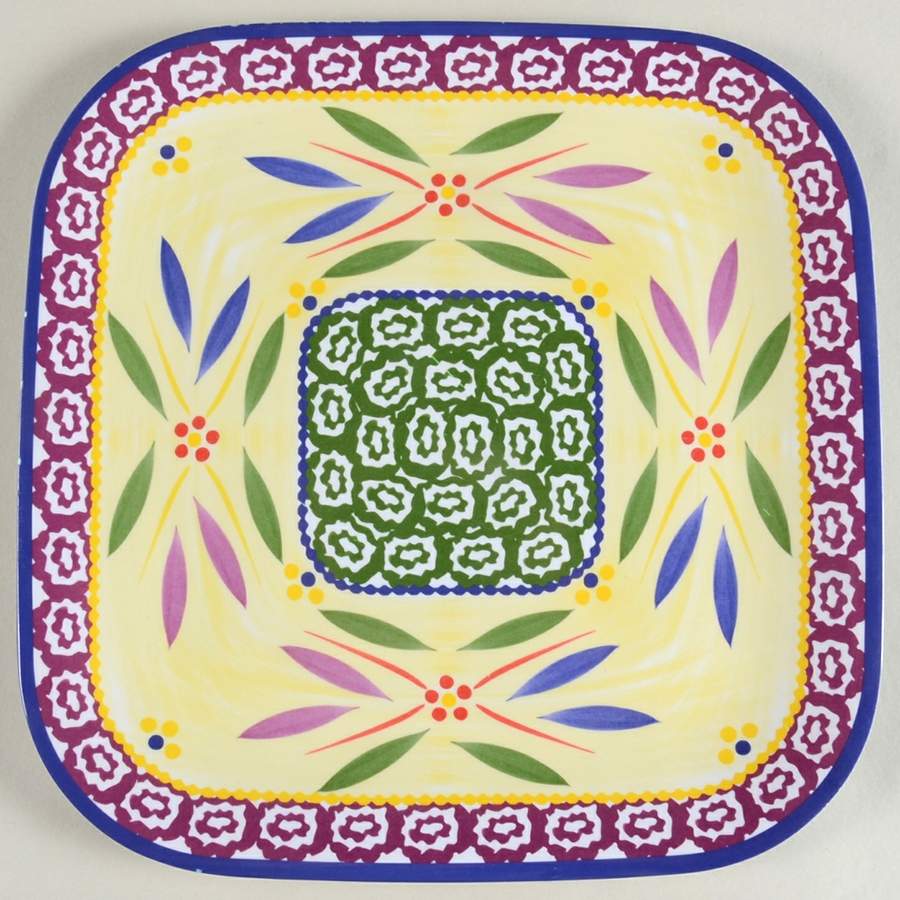 Old World Confetti Square Melamine Dinner Plate by Temp-Tations-1