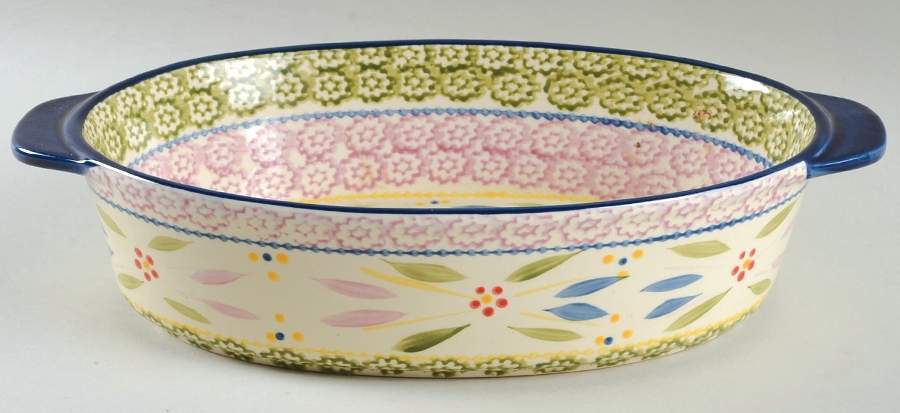 Old World Confetti 13" Oval Baker by Temp-Tations-1