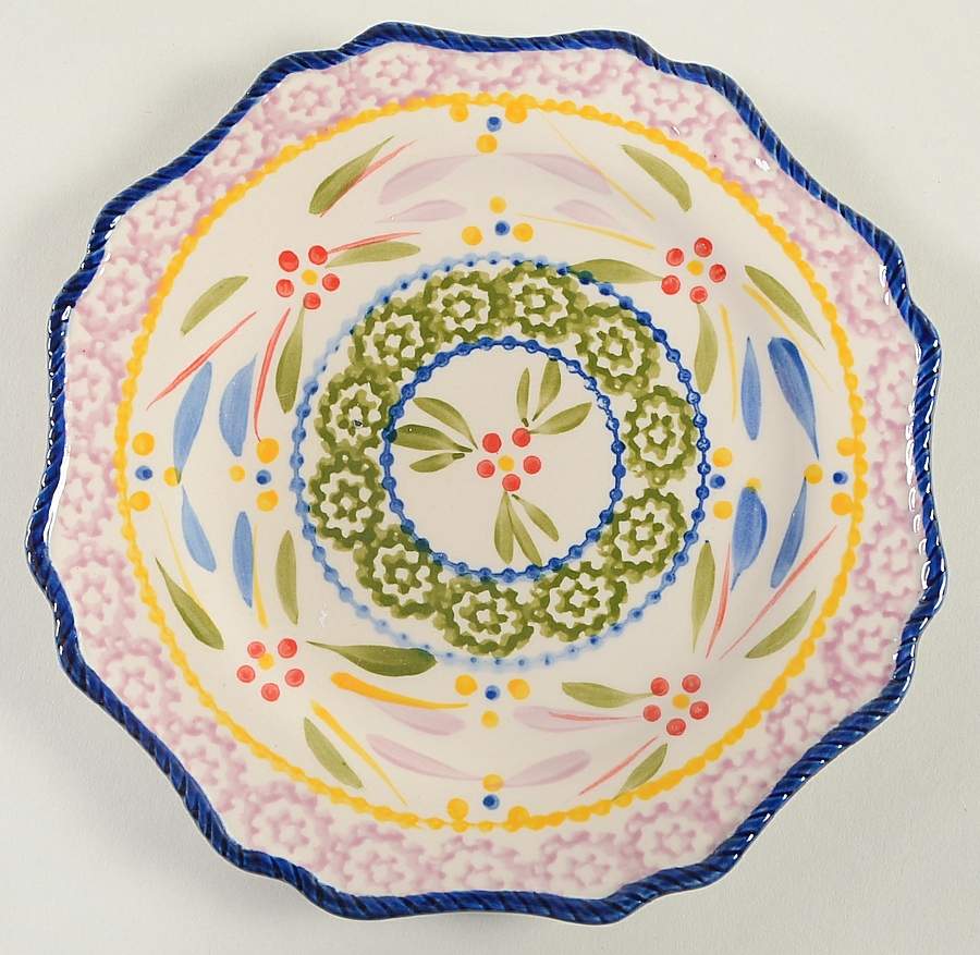 Old World Confetti Scalloped Salad Plate by Temp-Tations-1