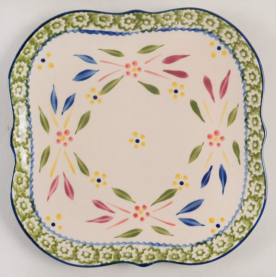 Old World Confetti Square Salad Plate by Temp-Tations-1