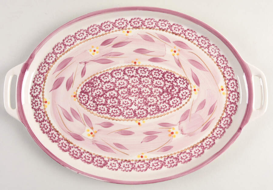 Old World Lilac 14" Oval Handled Platter by Temp-Tations-1