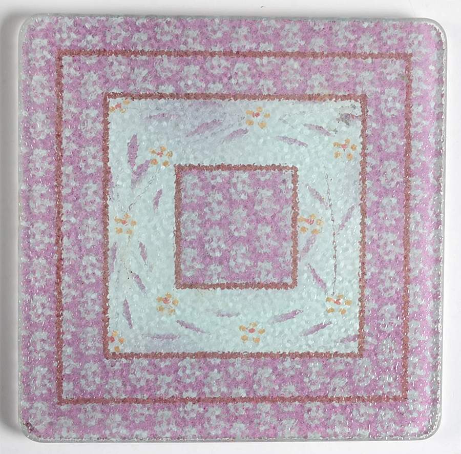 Old World Lilac 6" Square Glassware Trivet by Temp-Tations-1