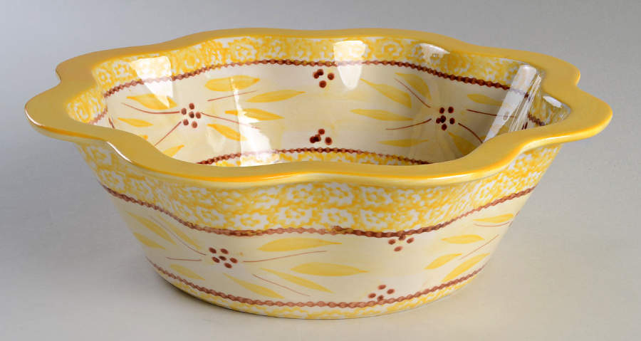 Old World Yellow 12" Large Salad Serving Bowl by Temp-Tations-1