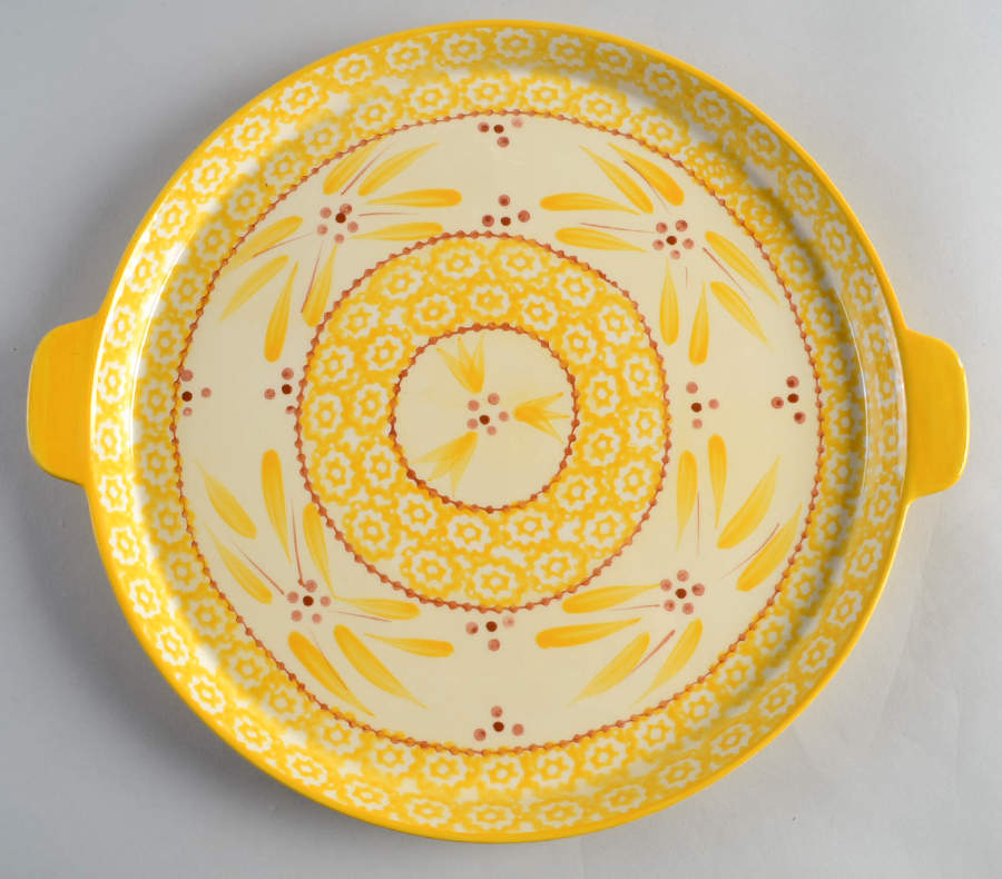Old World Yellow Handled Cake Plate by Temp-Tations-1