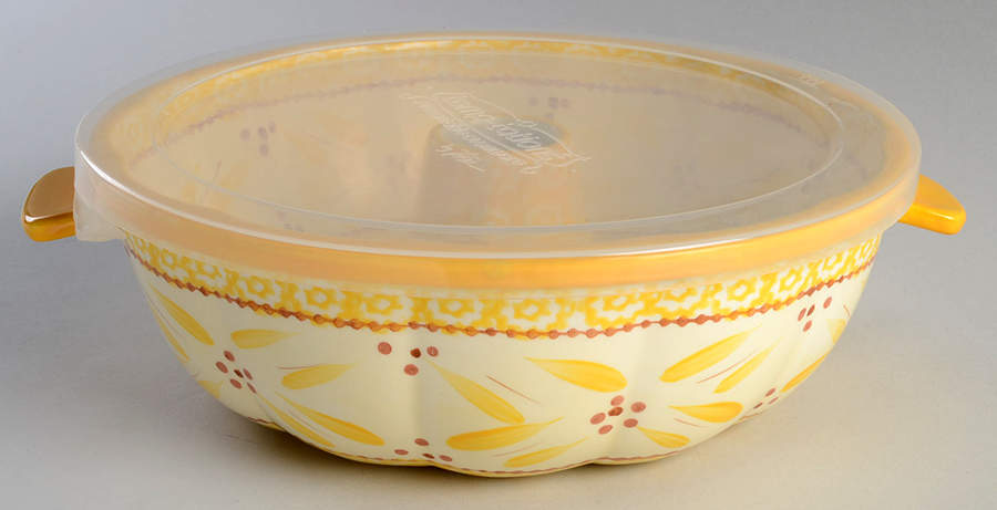 Old World Yellow Bundt Pan & Plastic Lid (Using BUPA) by Temp-Tations-1