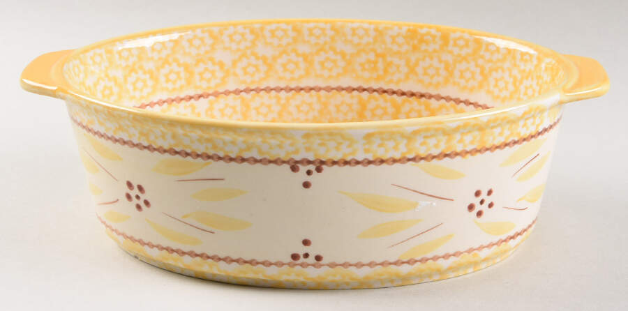 Old World Yellow 13" Oval Baker by Temp-Tations-1