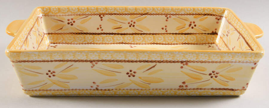 Old World Yellow 15" Rectangular Baker by Temp-Tations-1