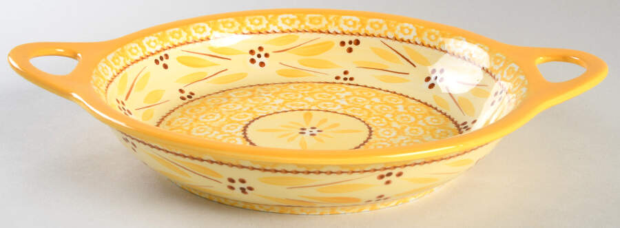Old World Yellow 13" Round Baker by Temp-Tations-1