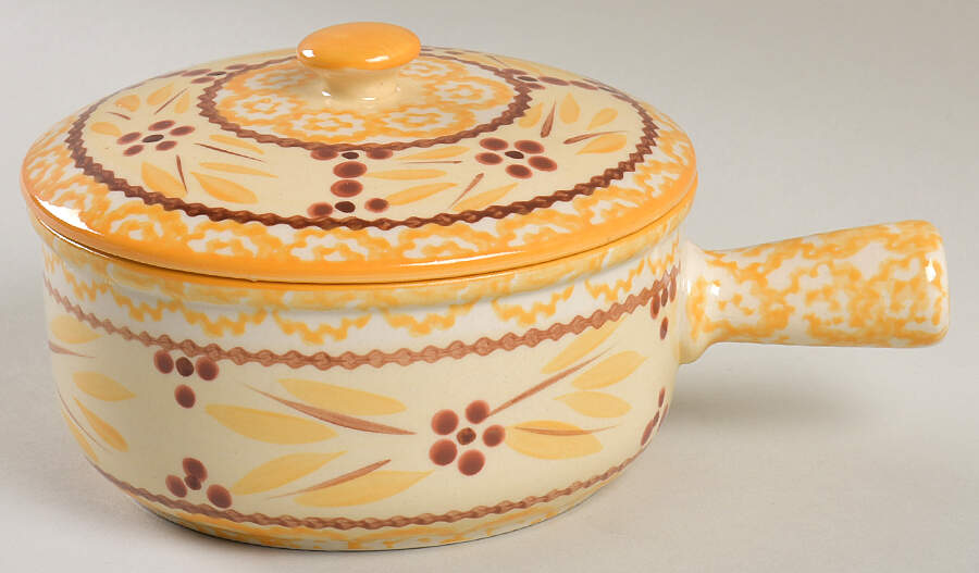 Old World Yellow Individual Casserole & Lid by Temp-Tations-1