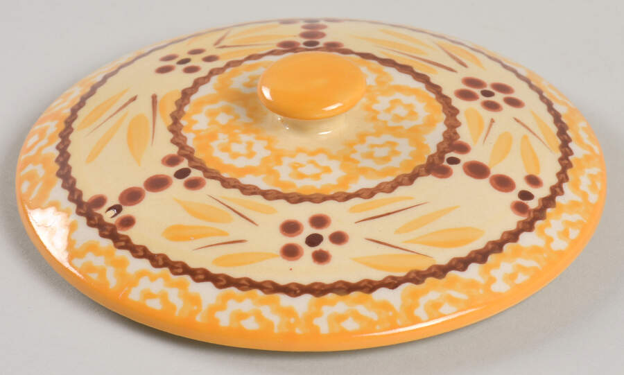 Old World Yellow Lid for Individual Casserole by Temp-Tations-1