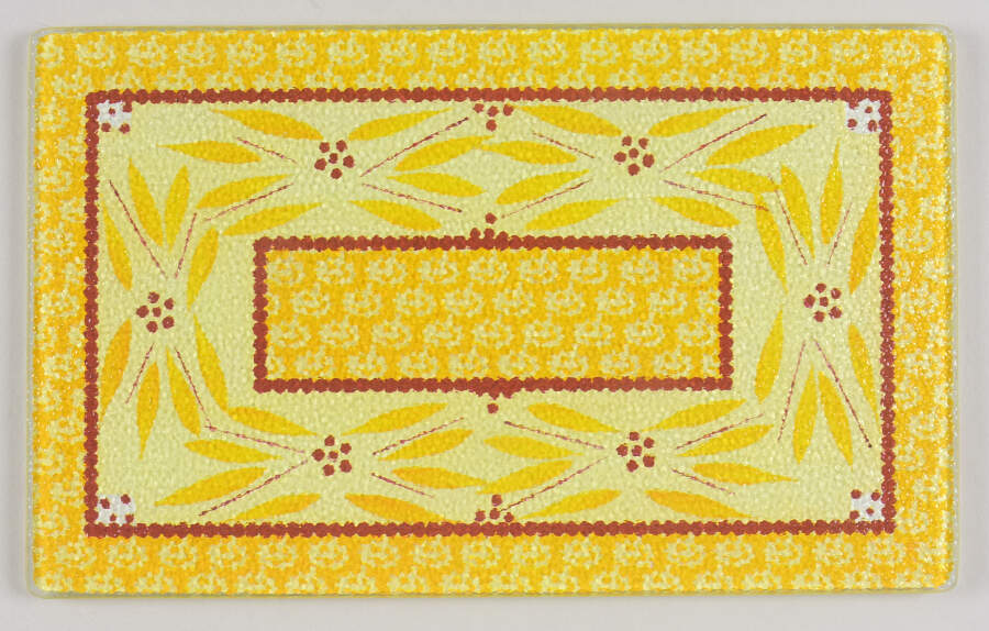 Old World Yellow Glass Trivet for 13" Rectangular Baker by Temp-Tations-1