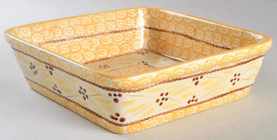 Old World Yellow 9" Square Baker by Temp-Tations-1