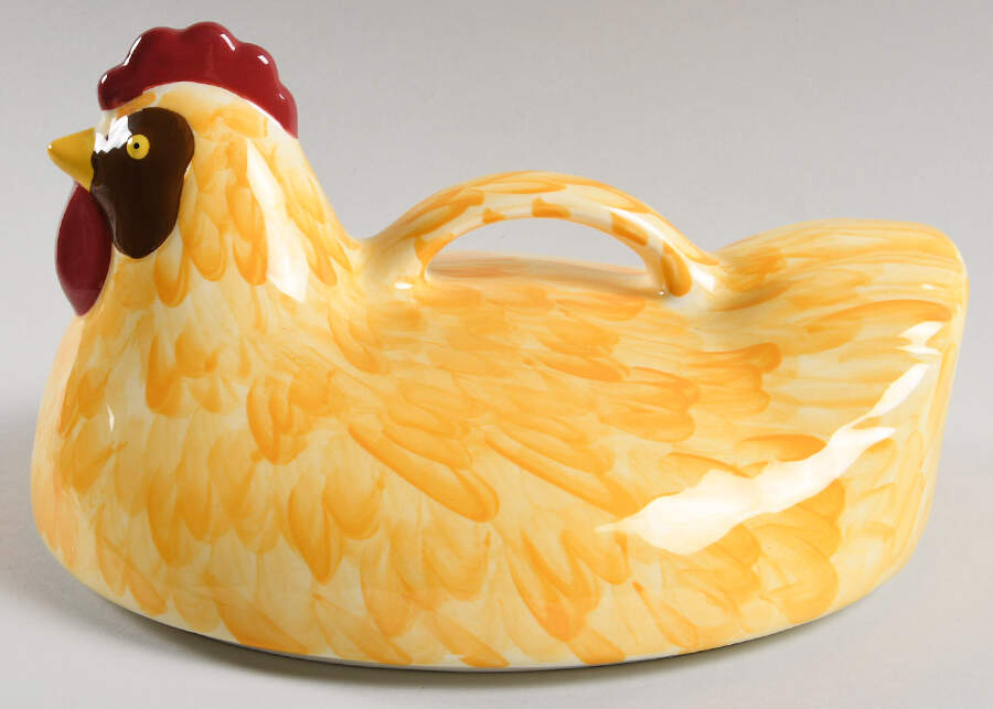Old World Yellow Lid for Figural Oval Baker by Temp-Tations-1