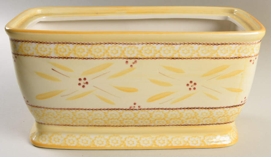 Old World Yellow Bread Box No Lid by Temp-Tations-1
