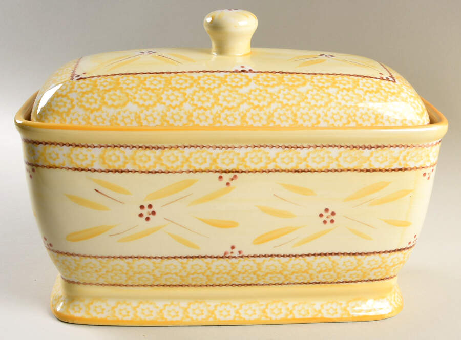 Old World Yellow Bread Box & Lid by Temp-Tations-1