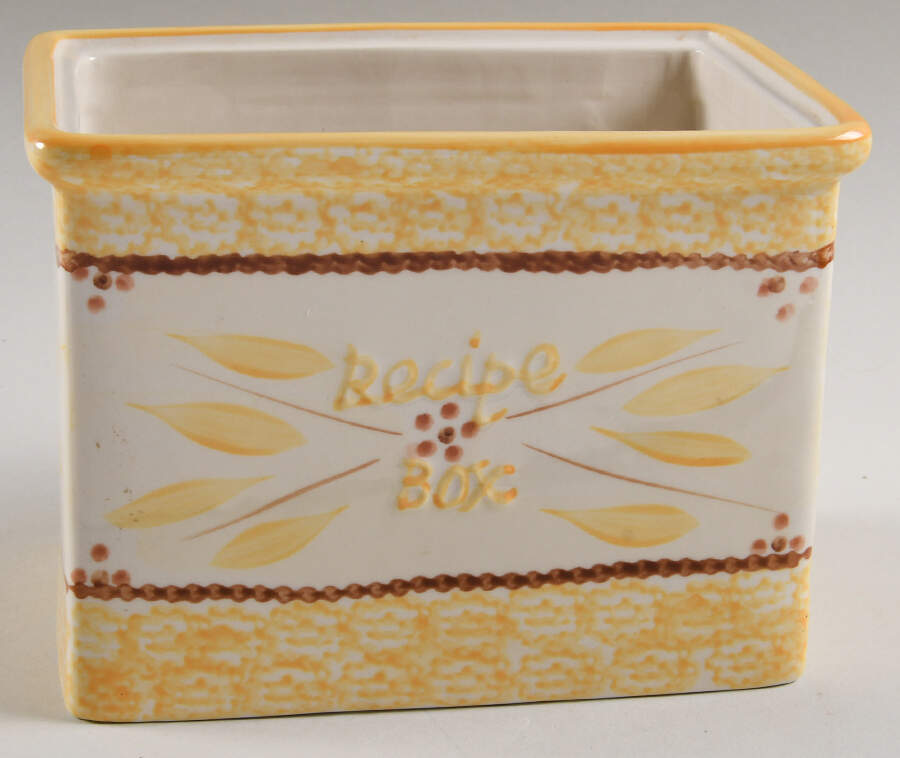 Old World Yellow Recipe Box No Lid by Temp-Tations-1