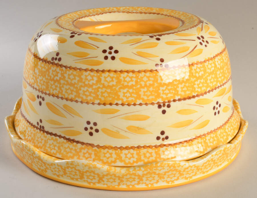 Old World Yellow Cake/Chip Plate & Dome/Bowl for Convertible Set by Temp-Tations-1