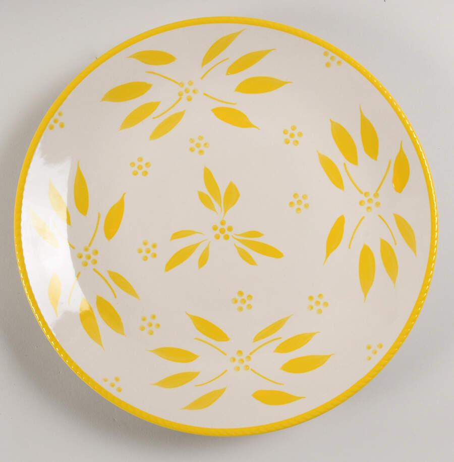 Old World Yellow Dinner Plate by Temp-Tations-1