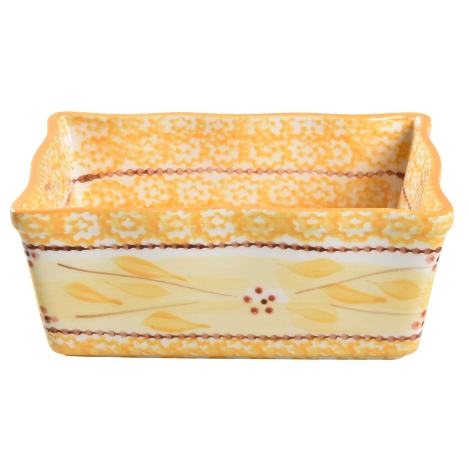 Old World Yellow 7" Rectangular Baker by Temp-Tations-1