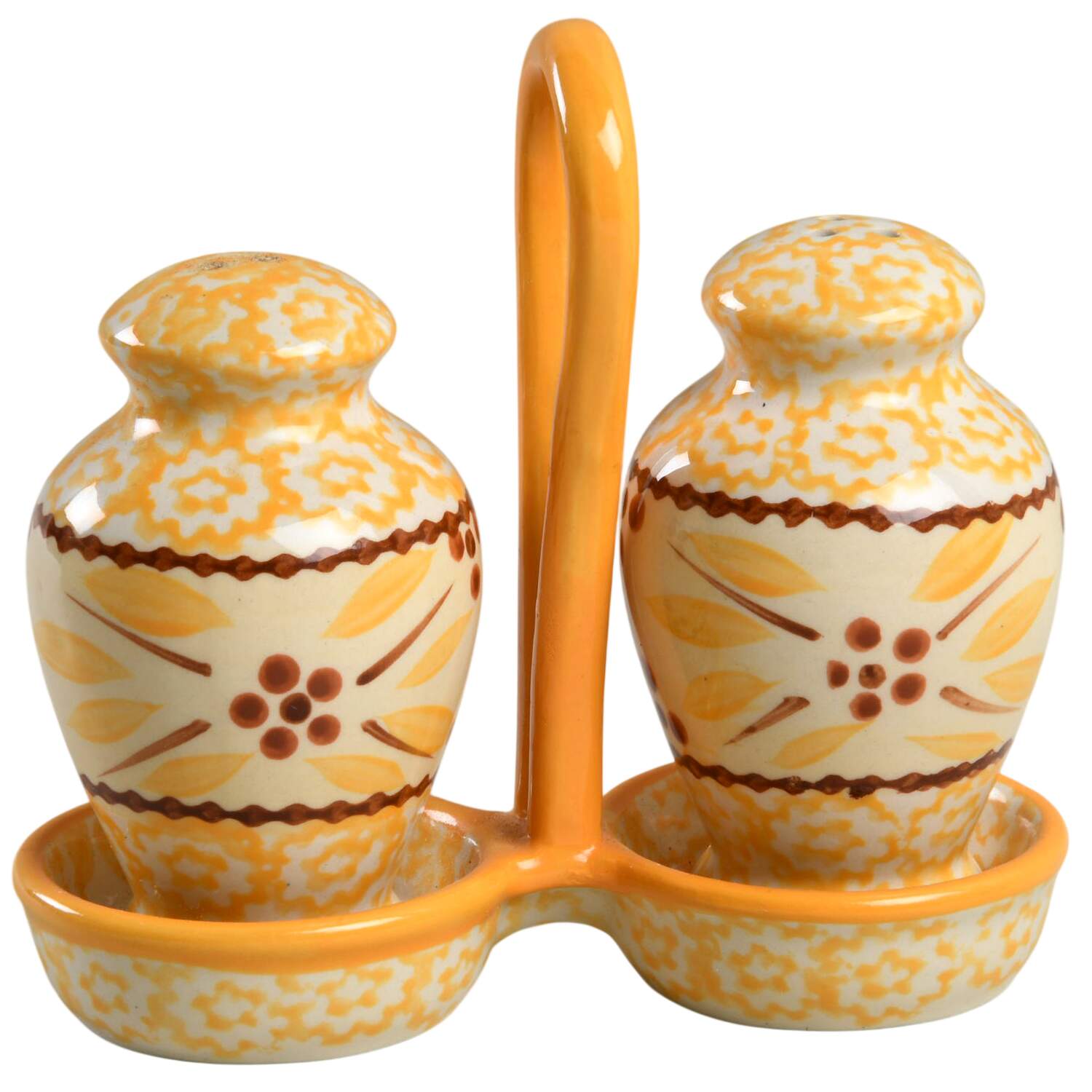 Old World Yellow (3 Pc) Salt & Pepper Tray Set by Temp-Tations-1
