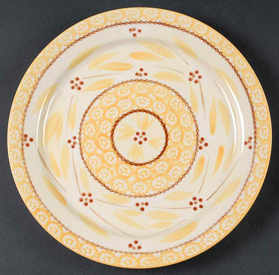 Old World Yellow Dinner Plate by Temp-Tations-1