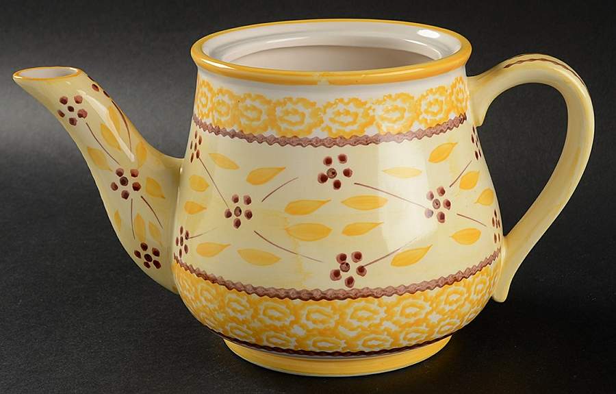 Old World Yellow Teapot No Lid by Temp-Tations-1