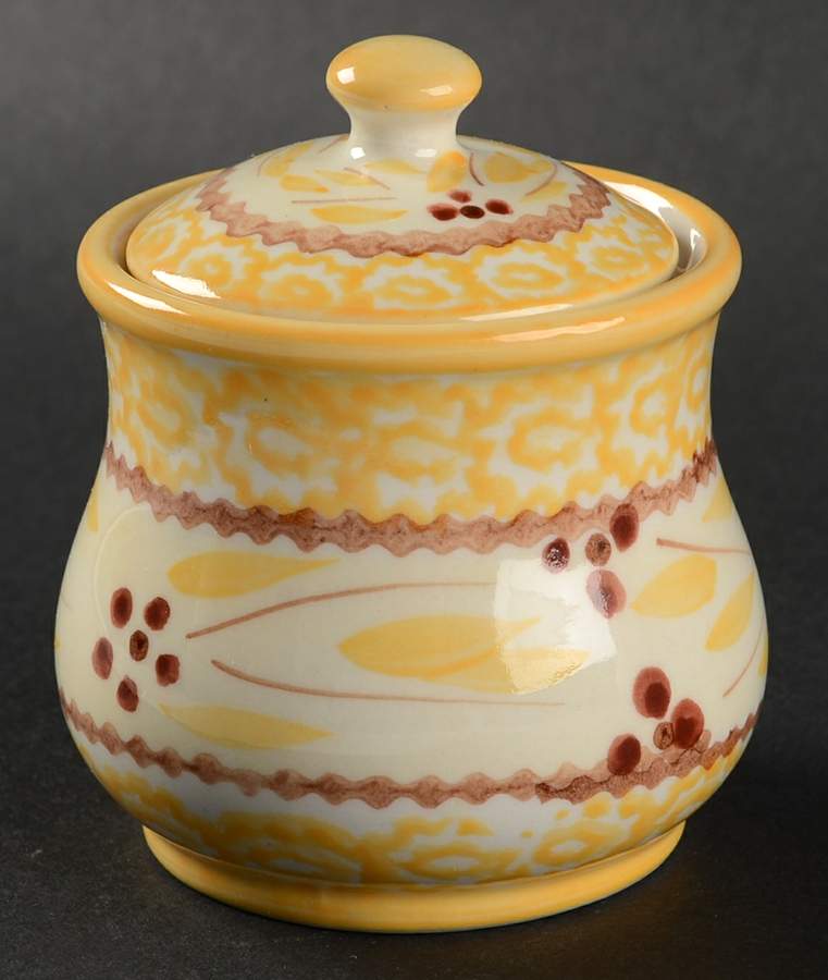 Old World Yellow Sugar Bowl & Lid by Temp-Tations-1