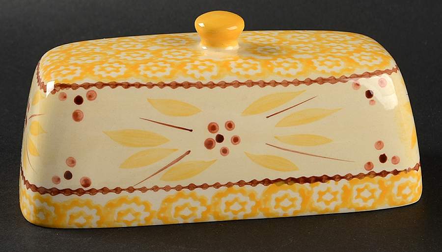 Old World Yellow Lid for 1/4 Lb Butter by Temp-Tations-1
