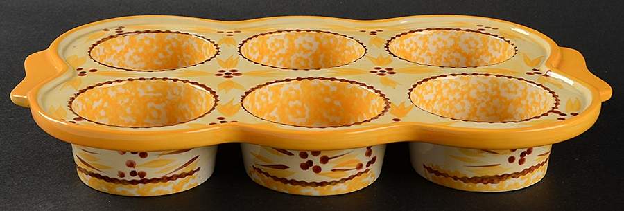 Old World Yellow Muffin Pan (Holds 6 Muffins) by Temp-Tations-1