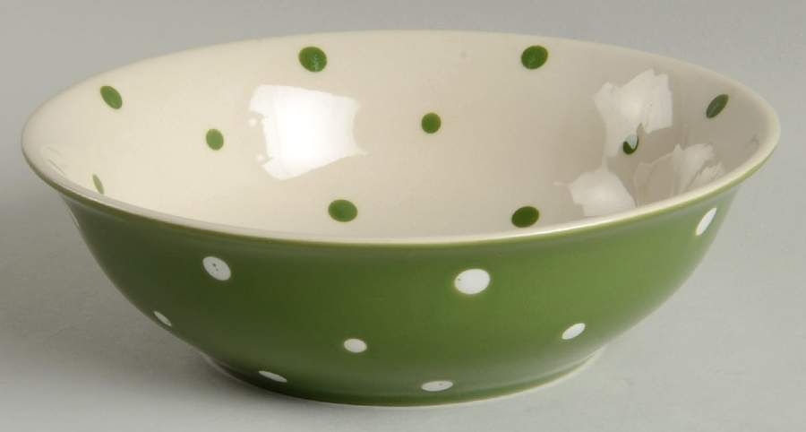 Polka Dot Green Soup/Cereal Bowl by Temp-Tations-1