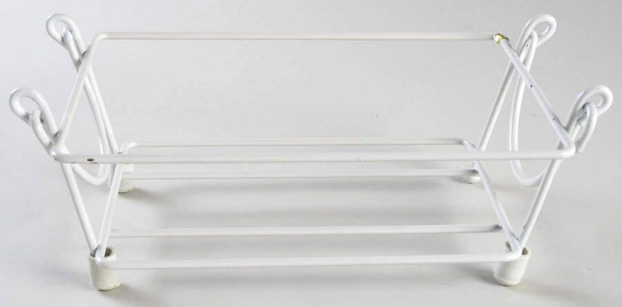 Polka Dot Blue Metal Stand for 7" Rectangular Baker by Temp-Tations-1