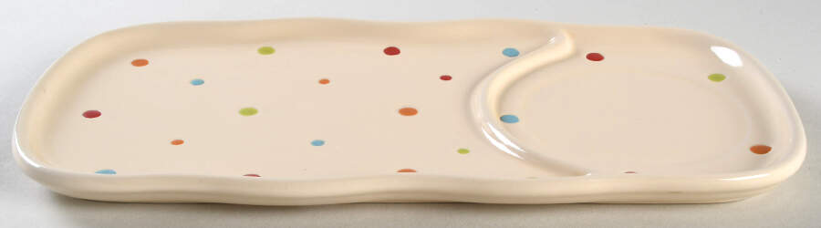 Polka Dot Cream Tray for Soup Mug & Sandwich Set by Temp-Tations-1