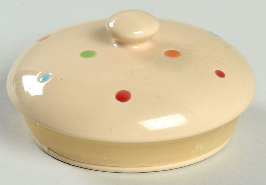 Polka Dot Cream Lid for Large Canister by Temp-Tations-1