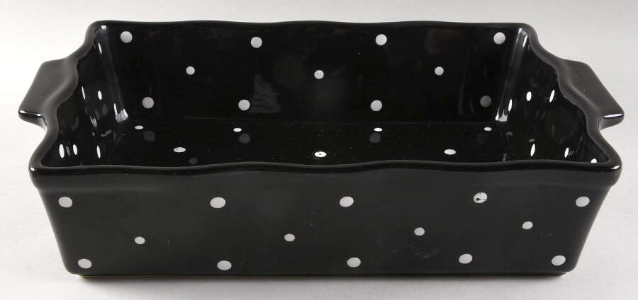 Polka Dot Black 13"  Rectangular Baker by Temp-Tations-1